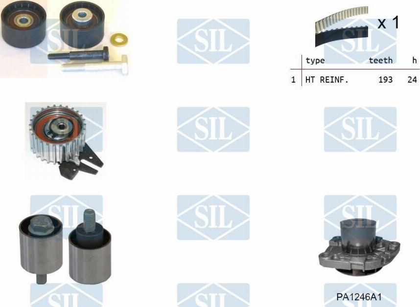 Saleri SIL K7PA1246A1 - Vesipumppu + jakohihnasarja inparts.fi