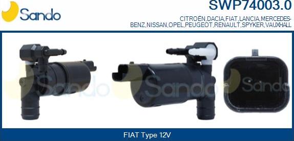 Sando SWP74003.0 - Pesunestepumppu, lasinpesu inparts.fi