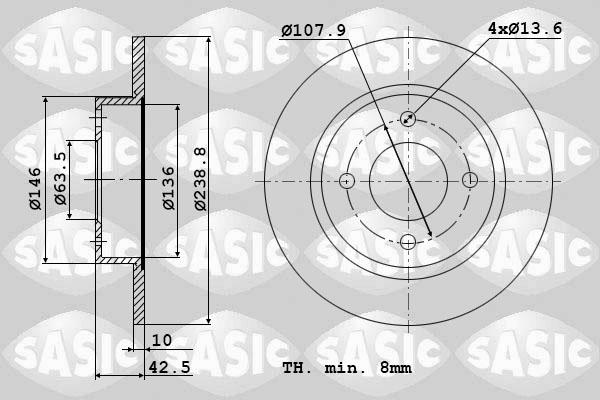 Sasic 9004400J - Jarrulevy inparts.fi