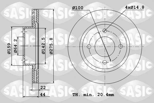 Sasic 9004806J - Jarrulevy inparts.fi