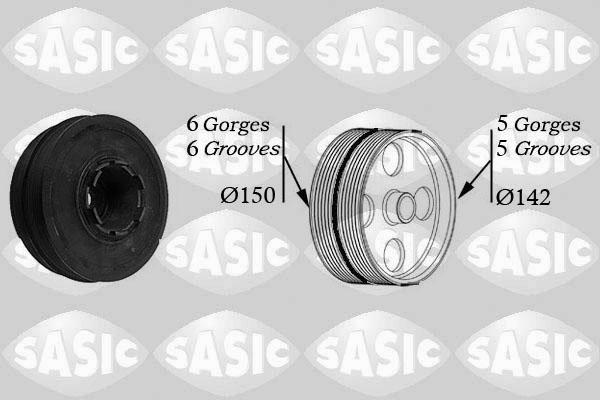 Sasic 9001810 - Hihnapyörä, kampiakseli inparts.fi