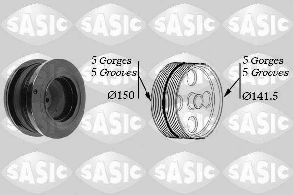 Sasic 9001812 - Hihnapyörä, kampiakseli inparts.fi