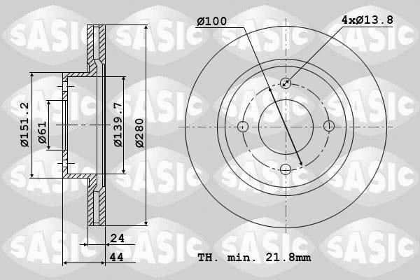 Sasic 6104050 - Jarrulevy inparts.fi