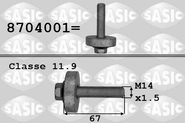 Sasic 8704001 - Hihnapyörän ruuvi inparts.fi