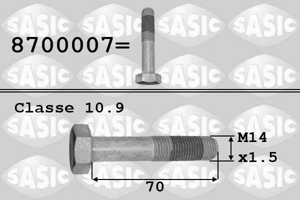 Sasic 8700007 - Hihnapyörän ruuvi inparts.fi