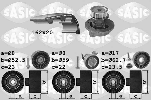 Sasic 3906093 - Vesipumppu + jakohihnasarja inparts.fi