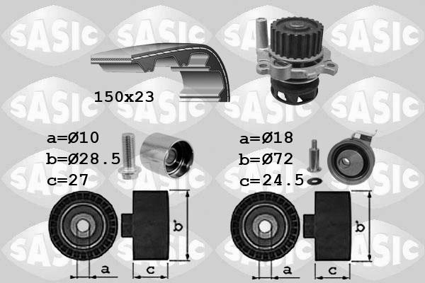 Sasic 3906064 - Vesipumppu + jakohihnasarja inparts.fi