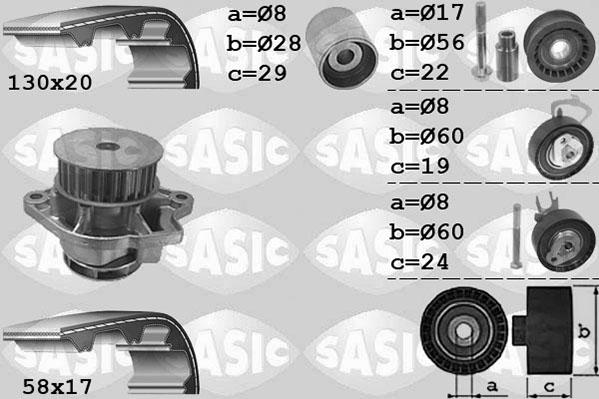 Sasic 3906061 - Vesipumppu + jakohihnasarja inparts.fi