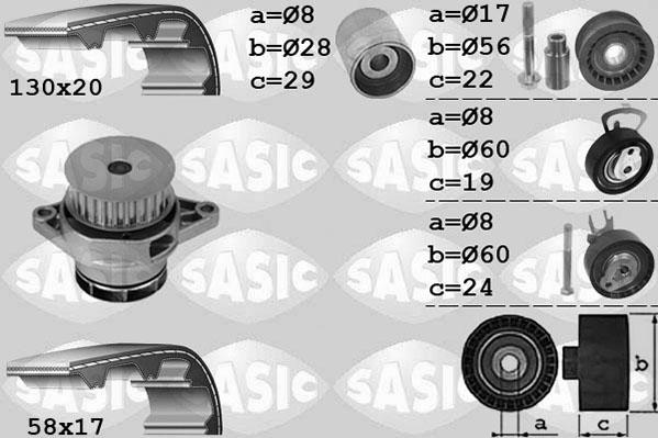 Sasic 3906085 - Vesipumppu + jakohihnasarja inparts.fi