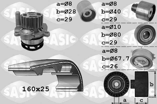 Sasic 3906078 - Vesipumppu + jakohihnasarja inparts.fi