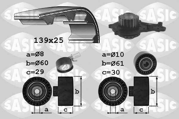 Sasic 3900037 - Vesipumppu + jakohihnasarja inparts.fi