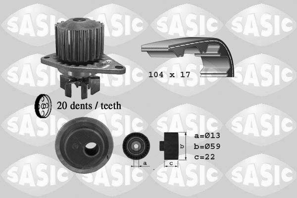 Sasic 3900020 - Vesipumppu + jakohihnasarja inparts.fi