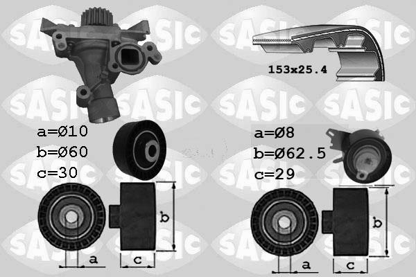 Sasic 3900028 - Vesipumppu + jakohihnasarja inparts.fi