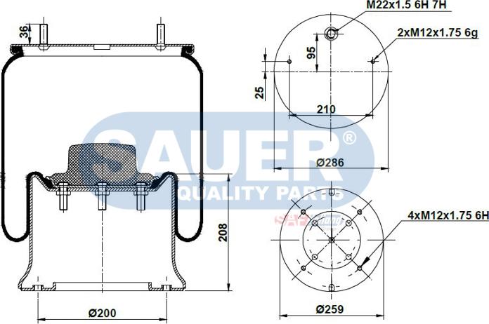 SAUER S2290912301 - Metallipalje, ilmajousitus inparts.fi