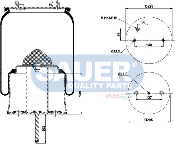 SAUER S2290305300 - Metallipalje, ilmajousitus inparts.fi