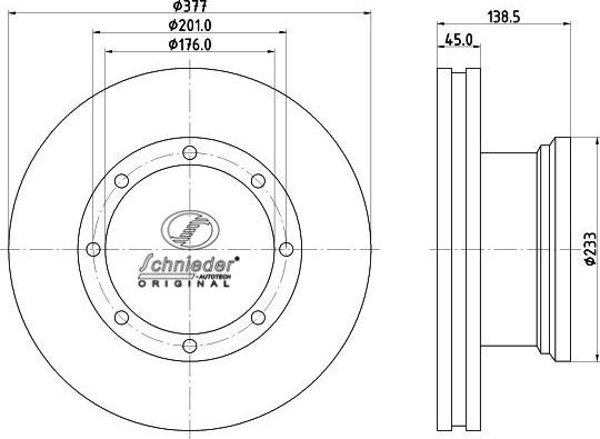 SCHNIEDER AUTOTECH BZT55.00071 - Jarrulevy inparts.fi