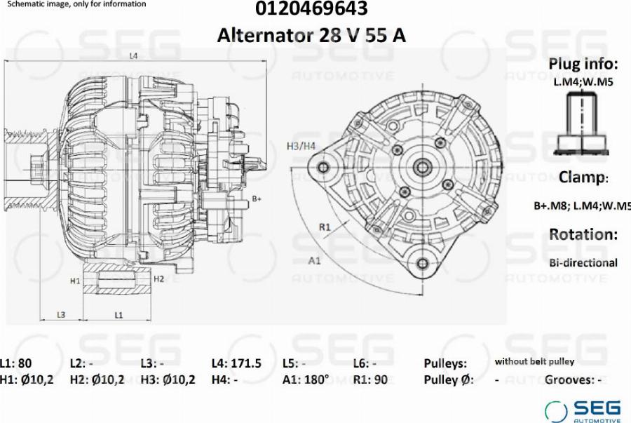 SEG AUTOMOTIVE 0120469643 - Laturi inparts.fi