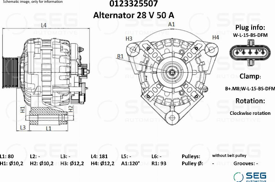 SEG AUTOMOTIVE 0123325507 - Laturi inparts.fi