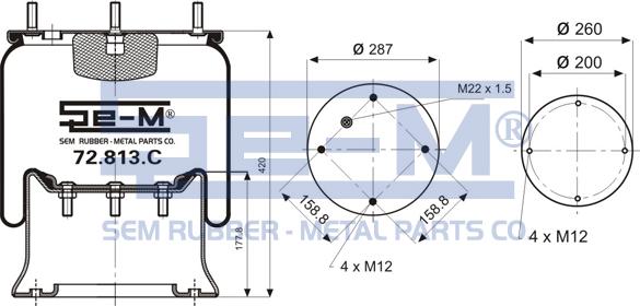 Sem Lastik 72.813.C - Metallipalje, ilmajousitus inparts.fi