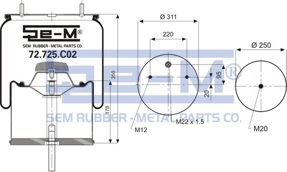 Sem Lastik 72.725.C02 - Metallipalje, ilmajousitus inparts.fi