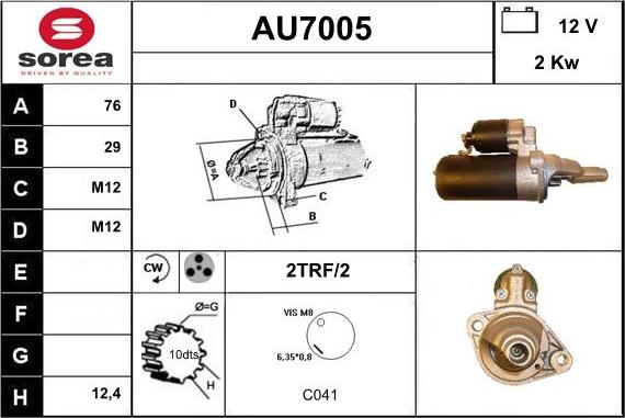 Sera AU7005 - Käynnistinmoottori inparts.fi