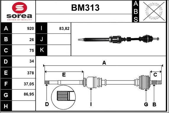 Sera BM313 - Vetoakseli inparts.fi