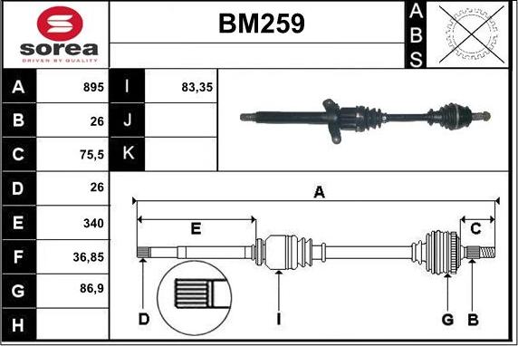 Sera BM259 - Vetoakseli inparts.fi