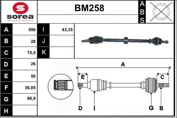 Sera BM258 - Vetoakseli inparts.fi