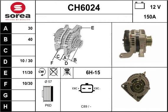 Sera CH6024 - Laturi inparts.fi