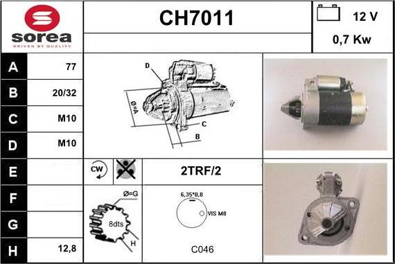 Sera CH7011 - Käynnistinmoottori inparts.fi