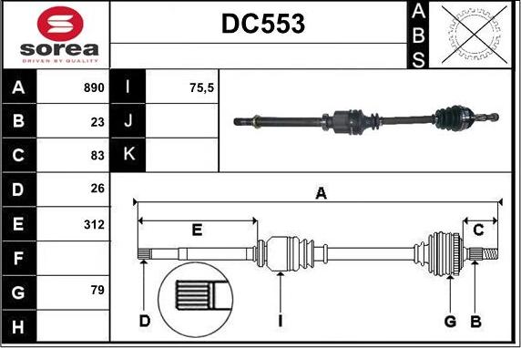 Sera DC553 - Vetoakseli inparts.fi