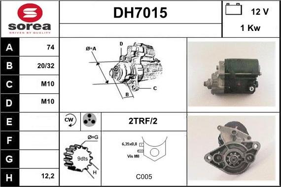 Sera DH7015 - Käynnistinmoottori inparts.fi