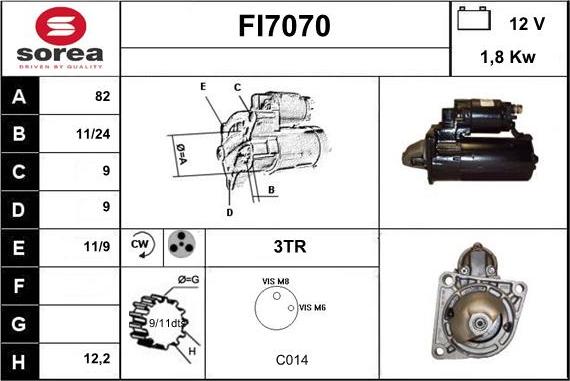 Sera FI7070 - Käynnistinmoottori inparts.fi