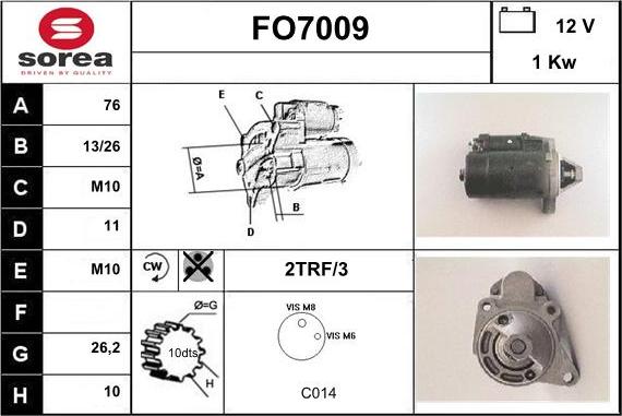 Sera FO7009 - Käynnistinmoottori inparts.fi