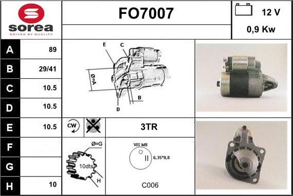 Sera FO7007 - Käynnistinmoottori inparts.fi