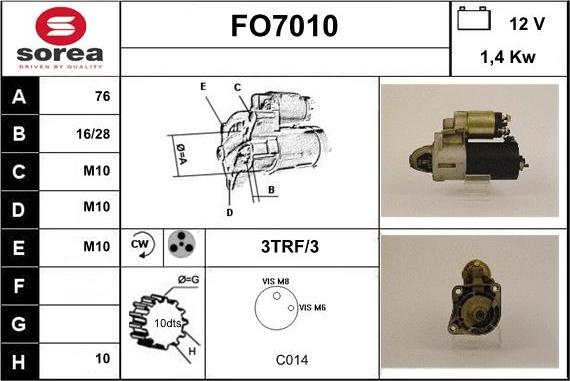 Sera FO7010 - Käynnistinmoottori inparts.fi