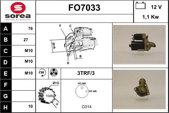 Sera FO7033 - Käynnistinmoottori inparts.fi