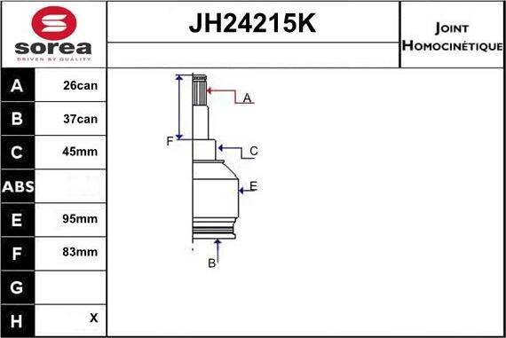 Sera JH24215K - Nivelsarja, vetoakseli inparts.fi