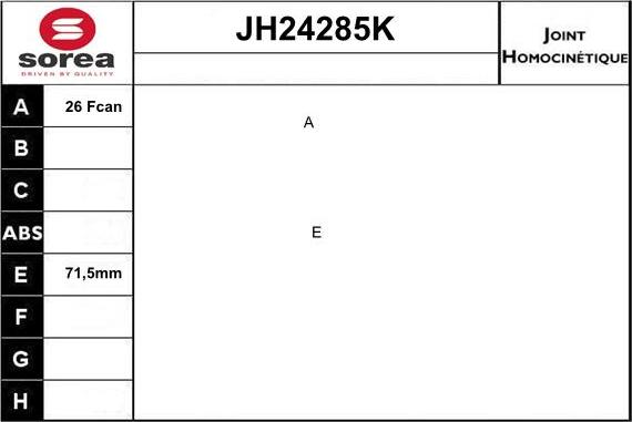 Sera JH24285K - Nivelsarja, vetoakseli inparts.fi