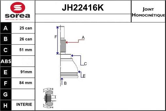 Sera JH22416K - Nivelsarja, vetoakseli inparts.fi