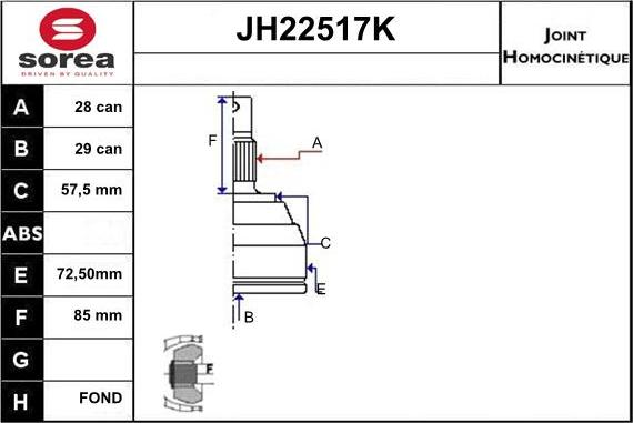 Sera JH22517K - Nivelsarja, vetoakseli inparts.fi