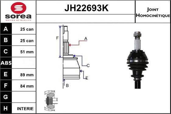 Sera JH22693K - Nivelsarja, vetoakseli inparts.fi