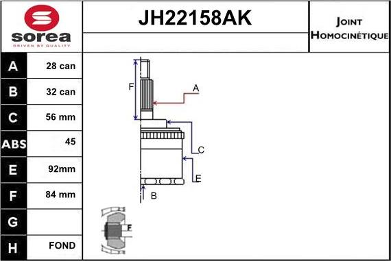 Sera JH22158AK - Nivelsarja, vetoakseli inparts.fi