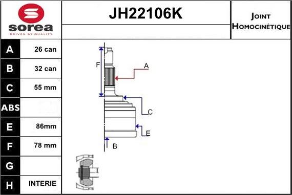 Sera JH22106K - Nivelsarja, vetoakseli inparts.fi