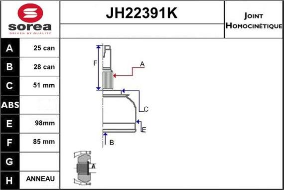 Sera JH22391K - Nivelsarja, vetoakseli inparts.fi