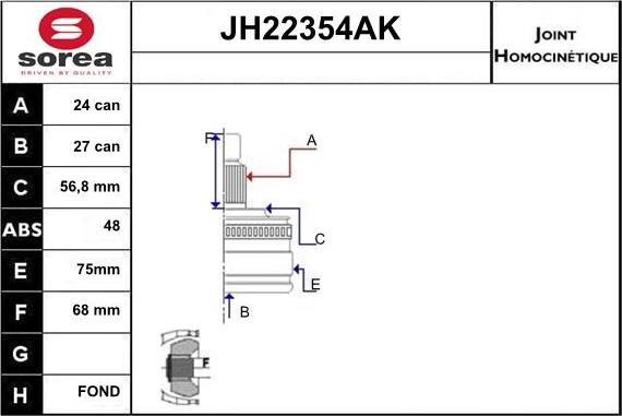 Sera JH22354AK - Nivelsarja, vetoakseli inparts.fi