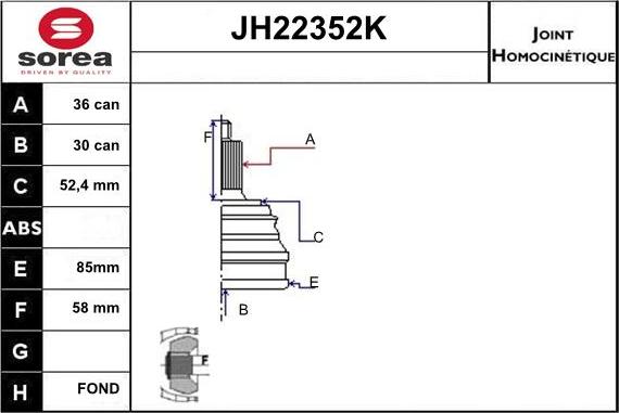 Sera JH22352K - Nivelsarja, vetoakseli inparts.fi