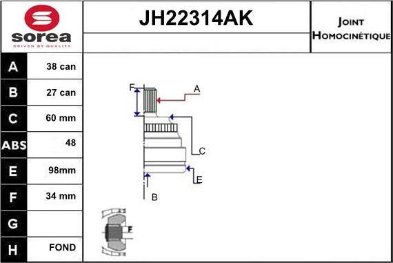 Sera JH22314AK - Nivelsarja, vetoakseli inparts.fi