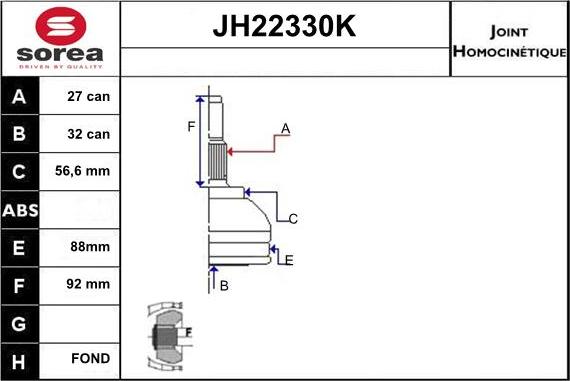 Sera JH22330K - Nivelsarja, vetoakseli inparts.fi