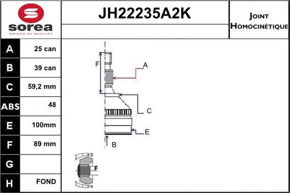 Sera JH22235A2K - Nivelsarja, vetoakseli inparts.fi